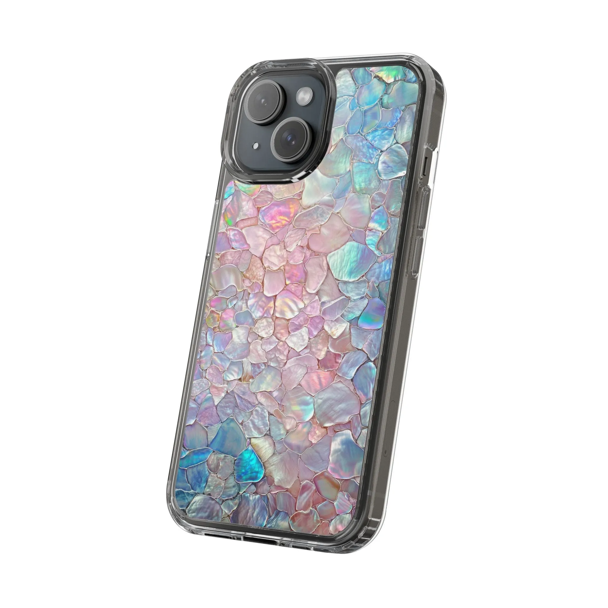Iridescent Shell Clear iPhone Case - Stylish Protection for Beach Lovers