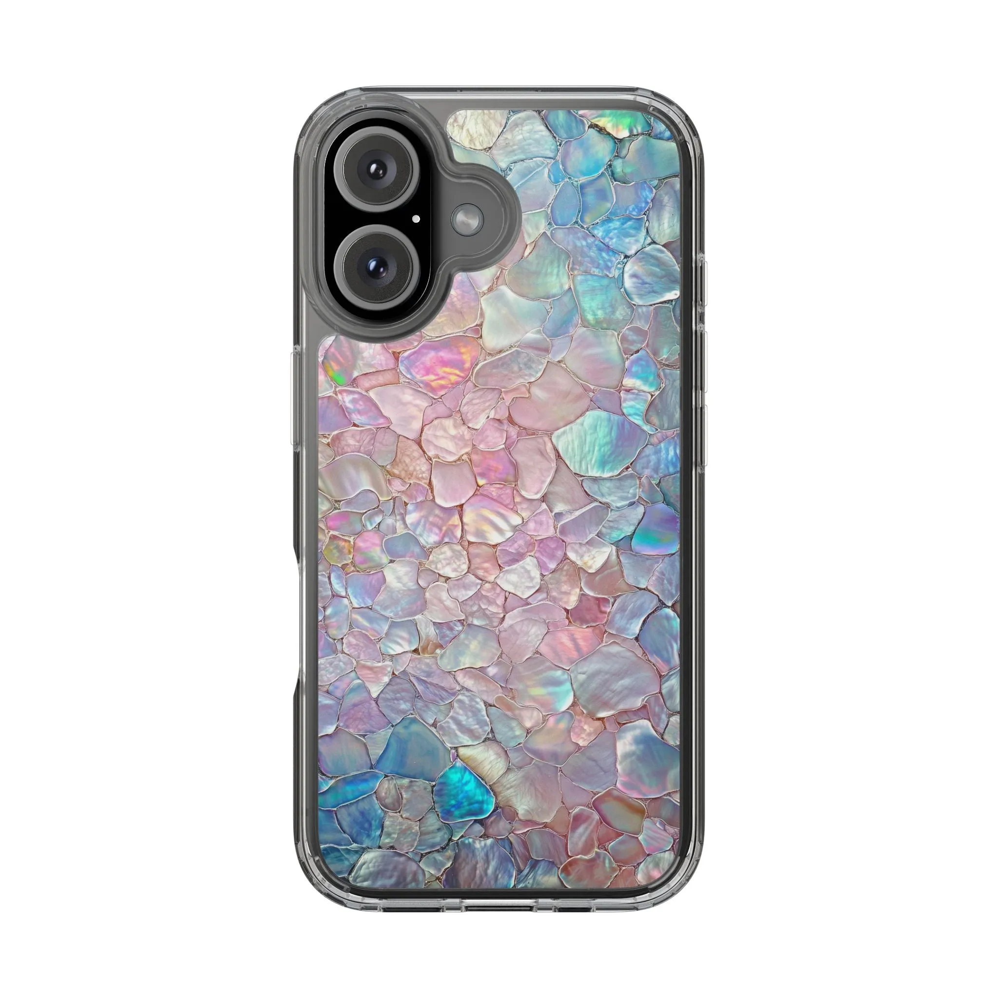Iridescent Shell Clear iPhone Case - Stylish Protection for Beach Lovers