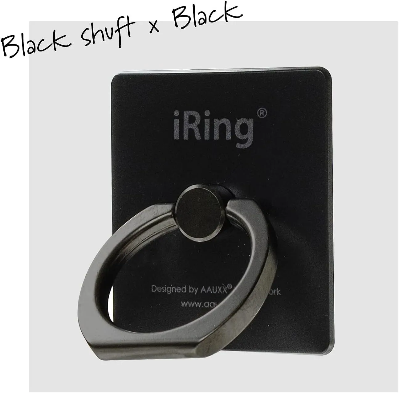 iRing Limited Edition UMS-IRLEB01BL Oaks Smartphone Grip Stand, Black Shaft/Black, for Smartphones and Tablets, Drop Prevention