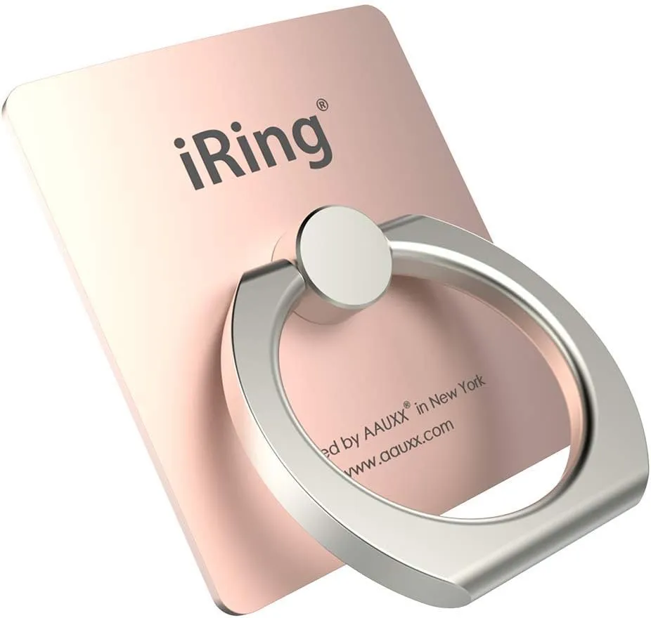 iRing Original, Made in Korea, Phone Ring Holder, Cell Phone Grip Stand, Compatible with iPhone, Galaxy, and Other Smartphones.(Rose Gold)