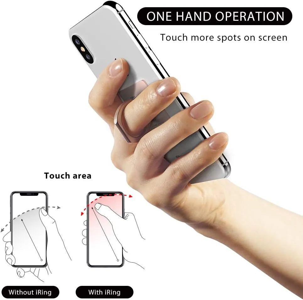 iRing Original, Made in Korea, Phone Ring Holder, Cell Phone Grip Stand, Compatible with iPhone, Galaxy, and Other Smartphones.(Rose Gold)