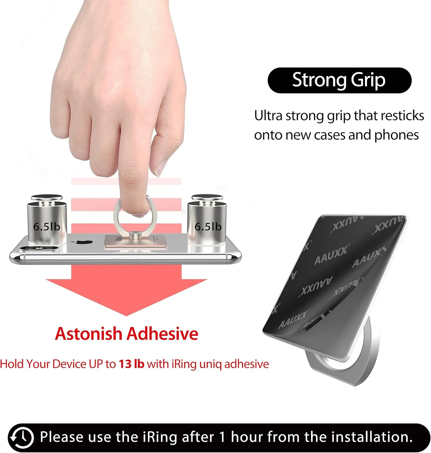 iRing Original, Made in Korea, Phone Ring Holder, Cell Phone Grip Stand, Compatible with iPhone, Galaxy, and Other Smartphones.(Rose Gold)