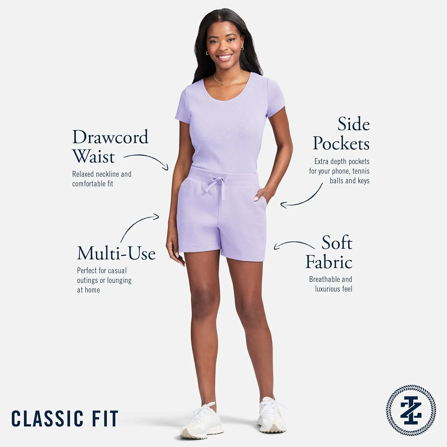 IZOD Women's Shorts Active Athletic Lounge with Pockets