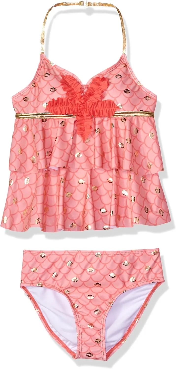 Jantzen Girls Mermaid Ruffle Tankini Swimsuit