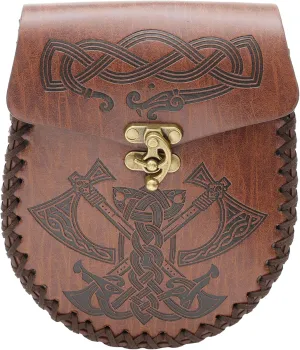 JAOYU Medieval Leather Pouch Renaissance Coin Pouch Nordic Vintage Belt Pouch Renaissance Faire Cosplay Costume Accessories Viking Dice Bag