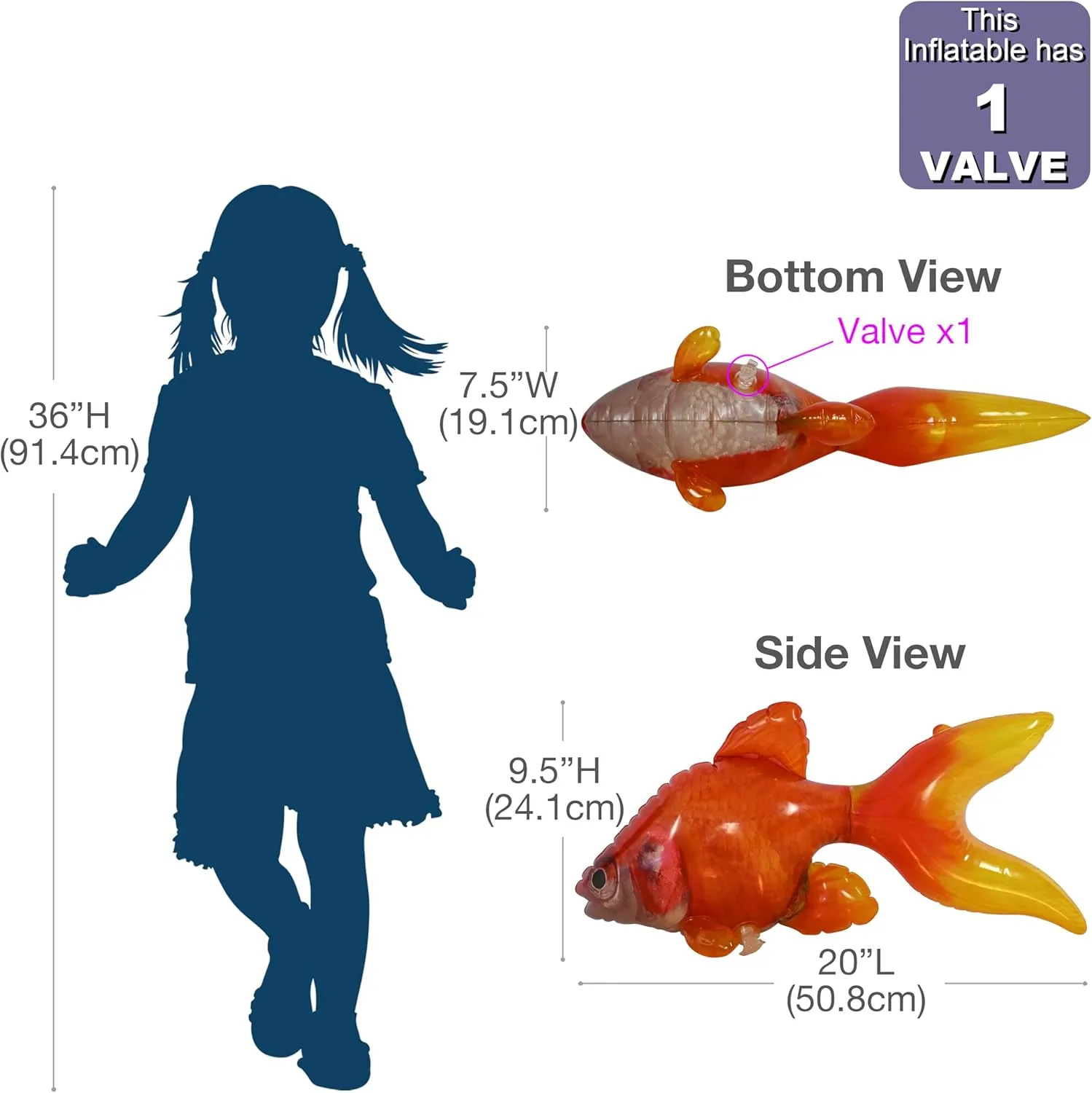 Jet Creations Inflatable Aquatic Animal 4pc Pack: Shark, Dolphin, Goldfish, Starfish, Crab, Penguin. 20  inch Long. Pool Toys, Photo Prop, Theme Party Centerpiece, VBS, Gifts for Kids 3 Year and up