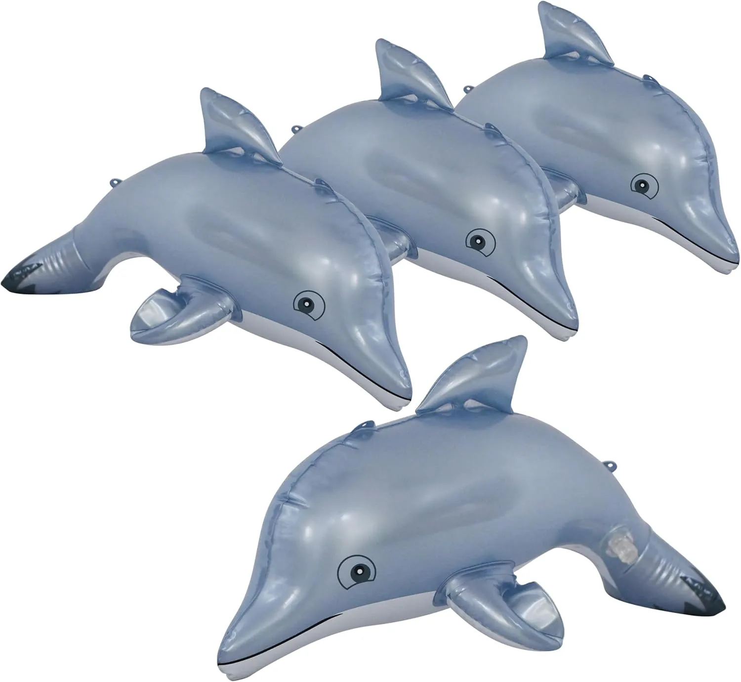 Jet Creations Inflatable Aquatic Animal 4pc Pack: Shark, Dolphin, Goldfish, Starfish, Crab, Penguin. 20  inch Long. Pool Toys, Photo Prop, Theme Party Centerpiece, VBS, Gifts for Kids 3 Year and up