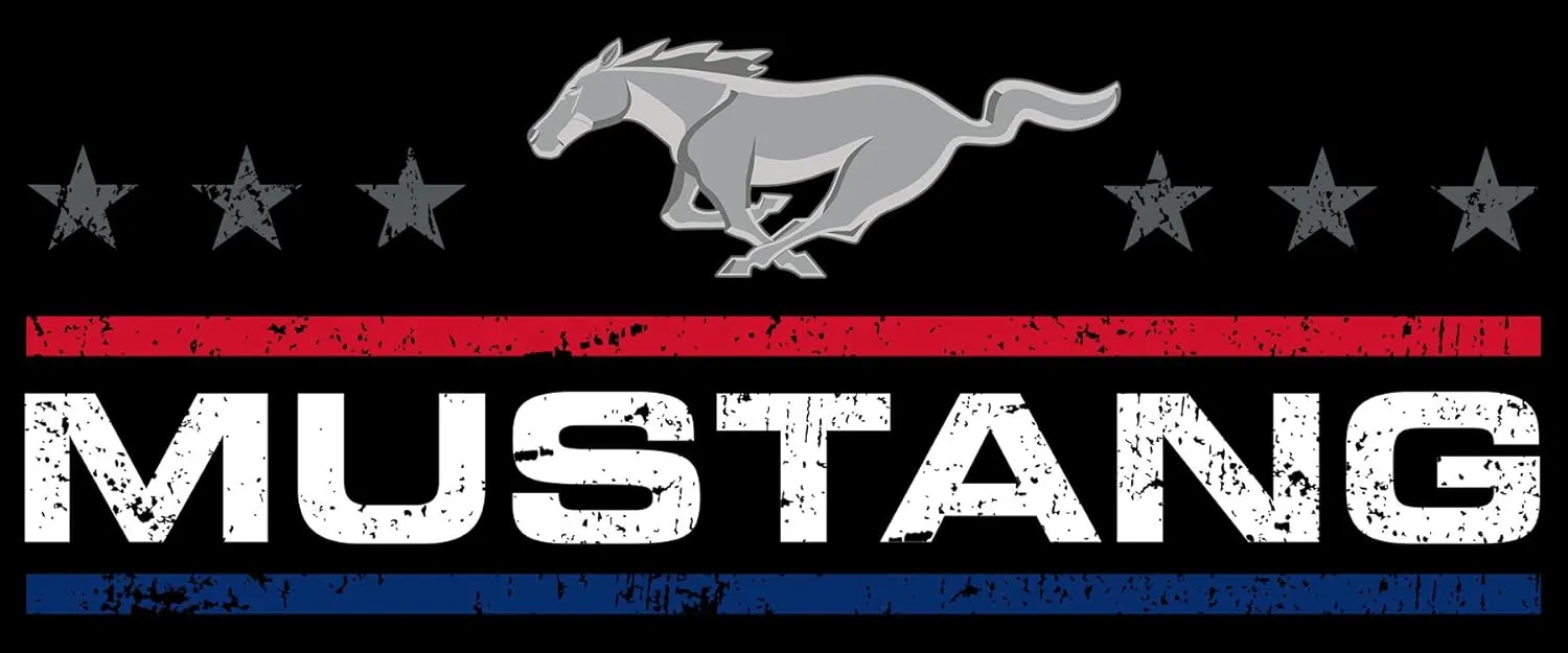 JH DESIGN GROUP Mens Ford Mustang Hoodie Distressed American Flag 2-Sided Sweatshirt