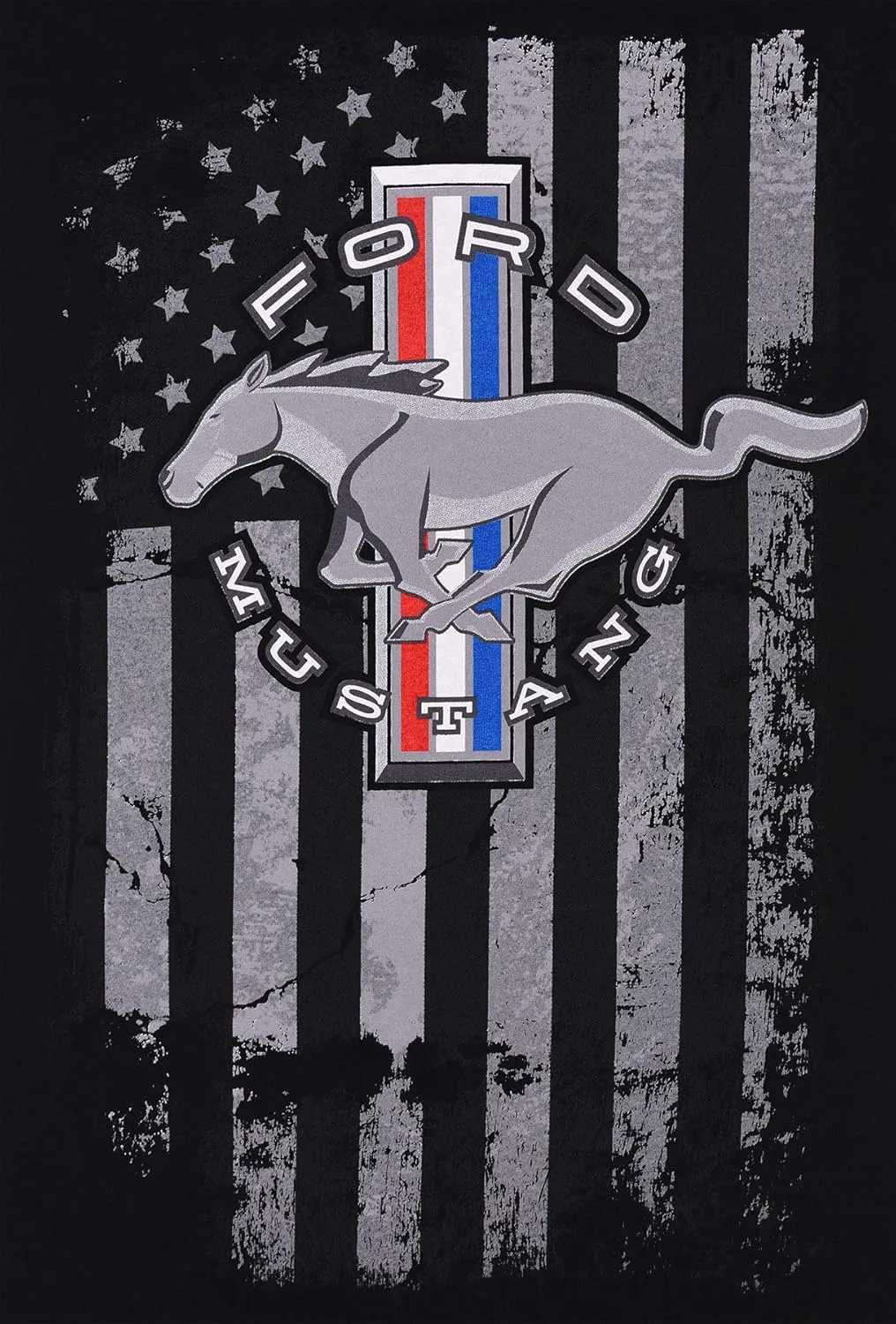JH DESIGN GROUP Mens Ford Mustang Hoodie Distressed American Flag 2-Sided Sweatshirt