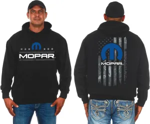 JH DESIGN GROUP Men's Mopar Pullover Hoodie American Flag 2 Sided Sweatshirt