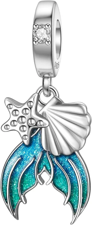 JIAYIQI 925 Sterling Silver Charms for Bracelet Necklace Ocean Beach Animals Charms Bead Valentine's Day Mother's Day Jewelry for Women Family Friends