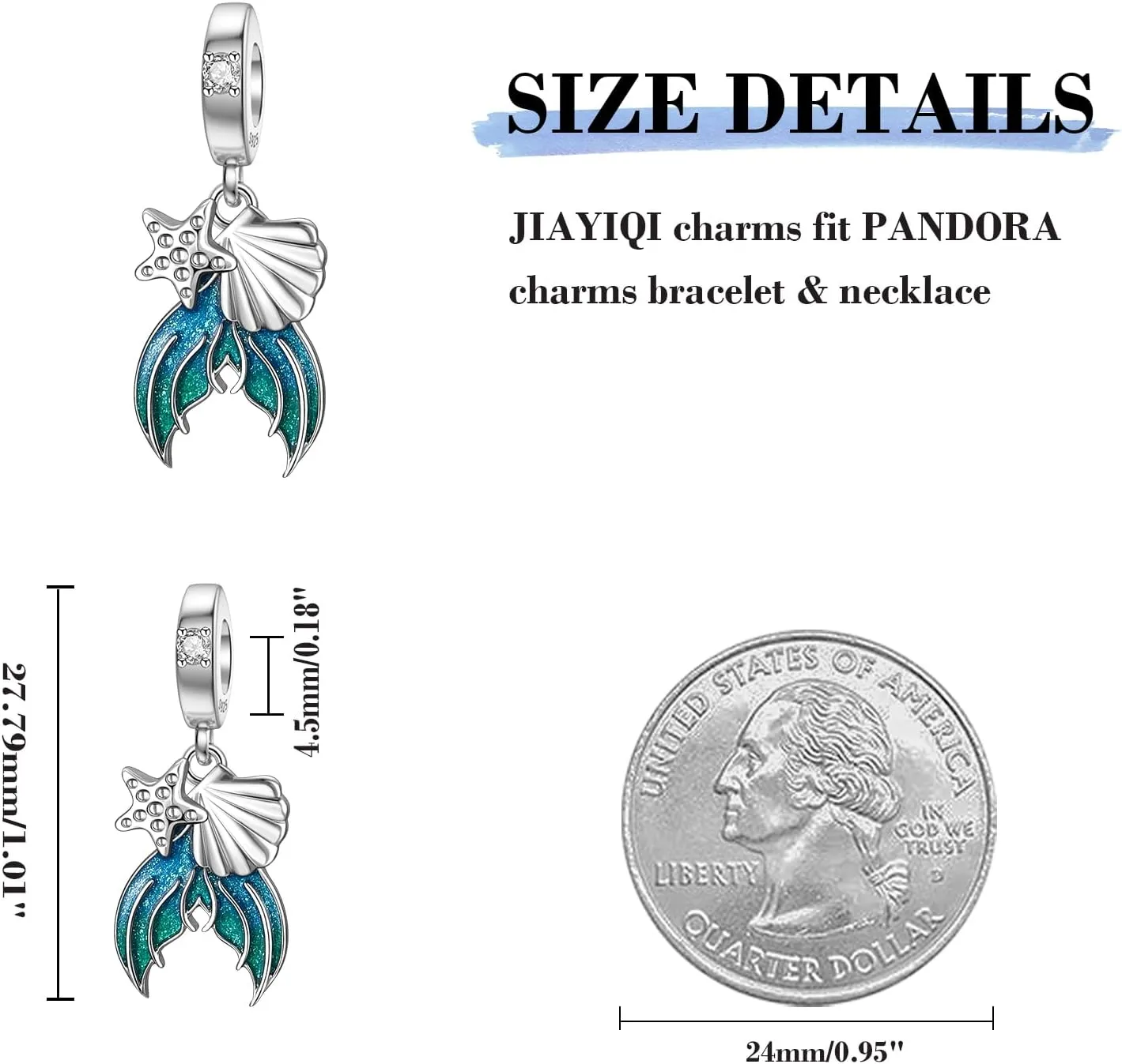JIAYIQI 925 Sterling Silver Charms for Bracelet Necklace Ocean Beach Animals Charms Bead Valentine's Day Mother's Day Jewelry for Women Family Friends