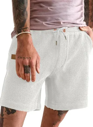 JMIERR Men's Casual 5"/ 7" Shorts Waffle Elastic Waist Drawstring Workout Running Jogging Beach Sweat Shorts with Pockets