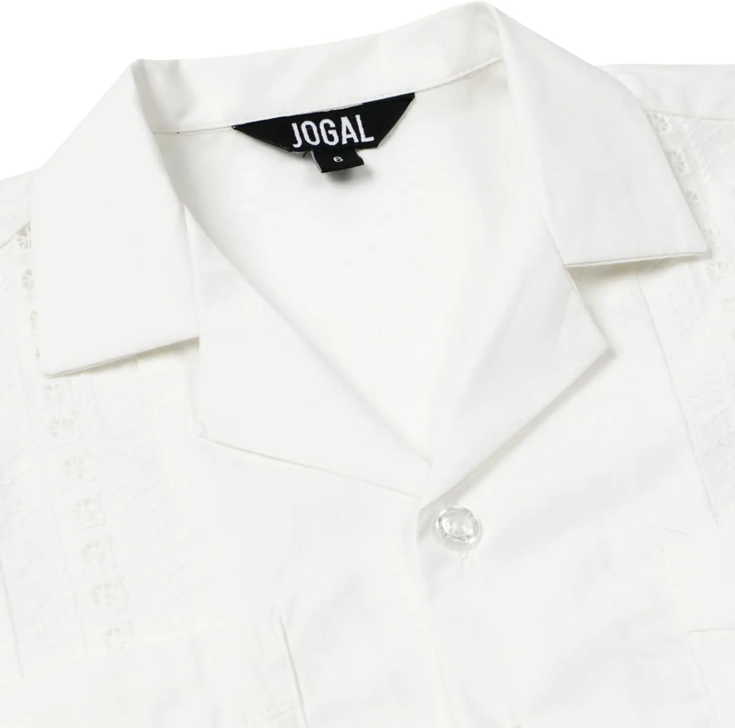 JOGAL Boys Guayabera Shirts Cuban Short Sleeve Casual Button Down Beach Shirt