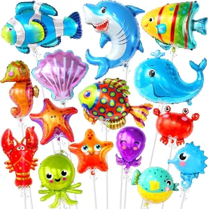 KatchOn, Big Fish Balloons for Under the Sea Party Decorations - 43 Inch, Pack of 15 | Ocean Balloons, Under The Sea Balloon | Ocean Animal Balloon, Beach Theme Party Decoration