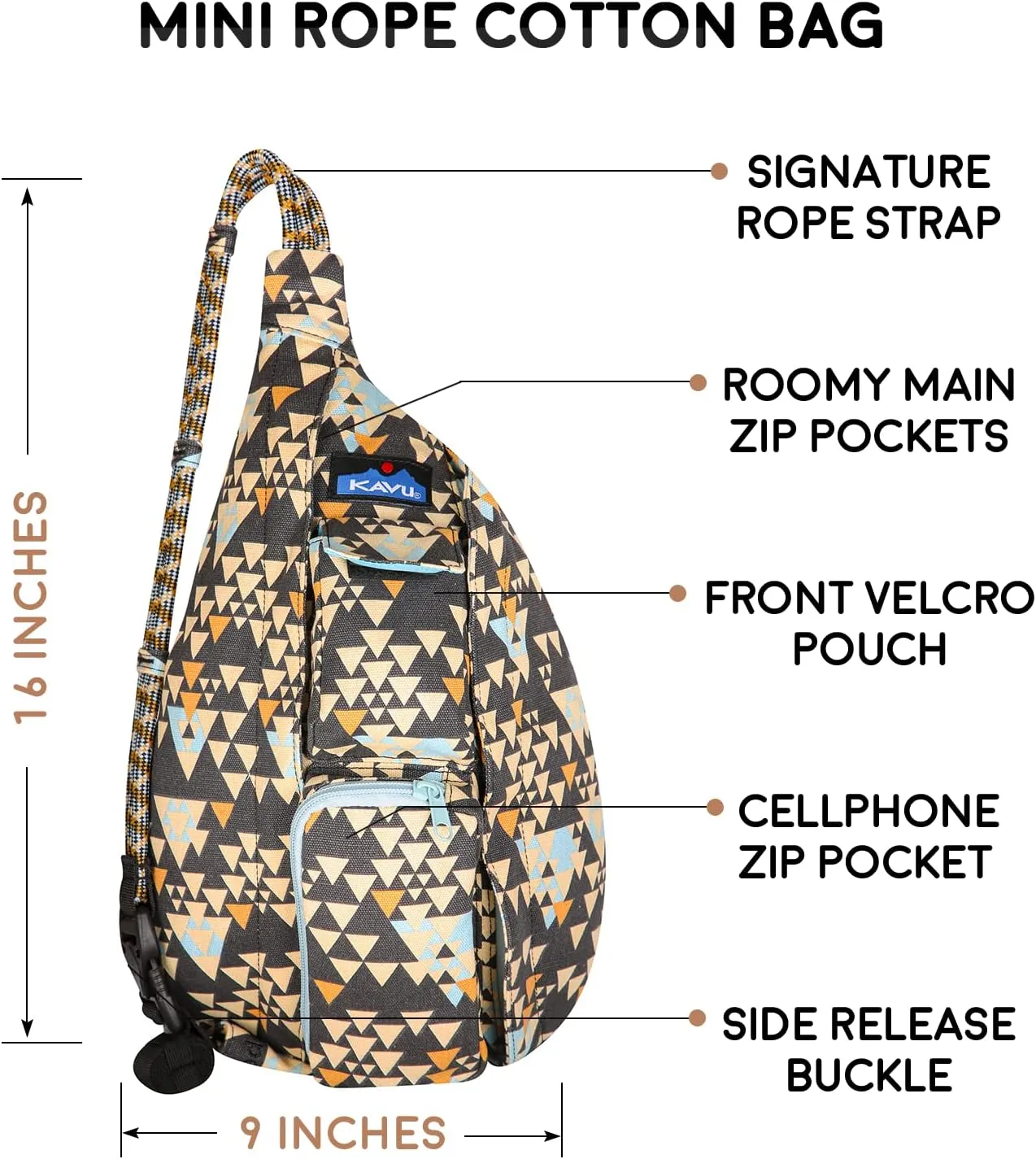KAVU Mini Rope Bag Cotton Crossbody Sling