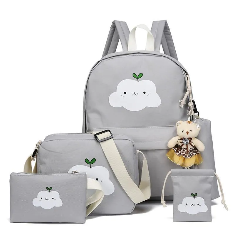 Kawaii Cloud Backpack Set