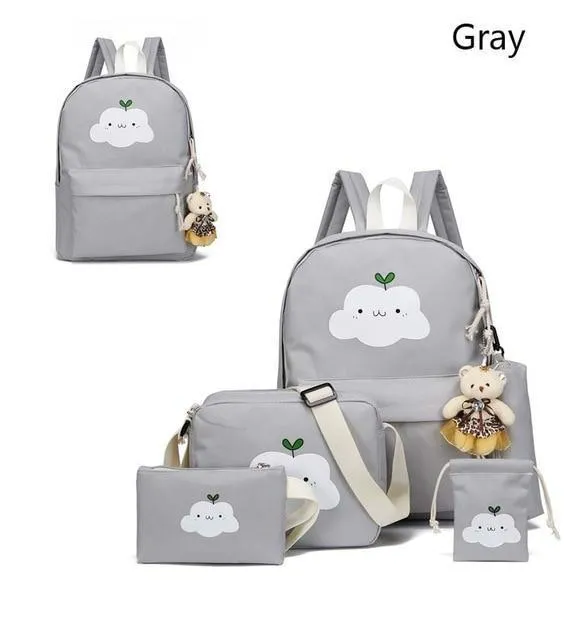 Kawaii Cloud Backpack Set