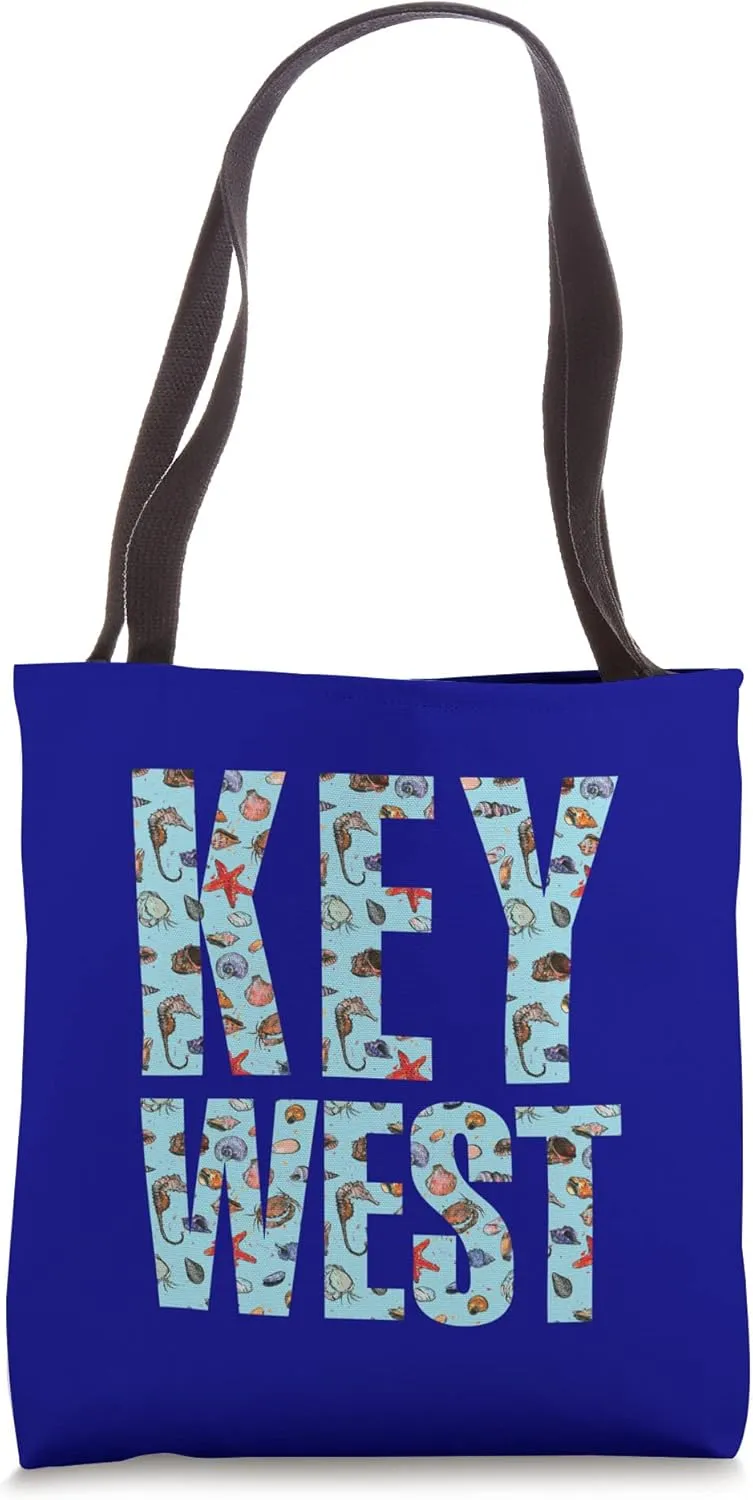 Key West Florida Sealife Design Tote Bag