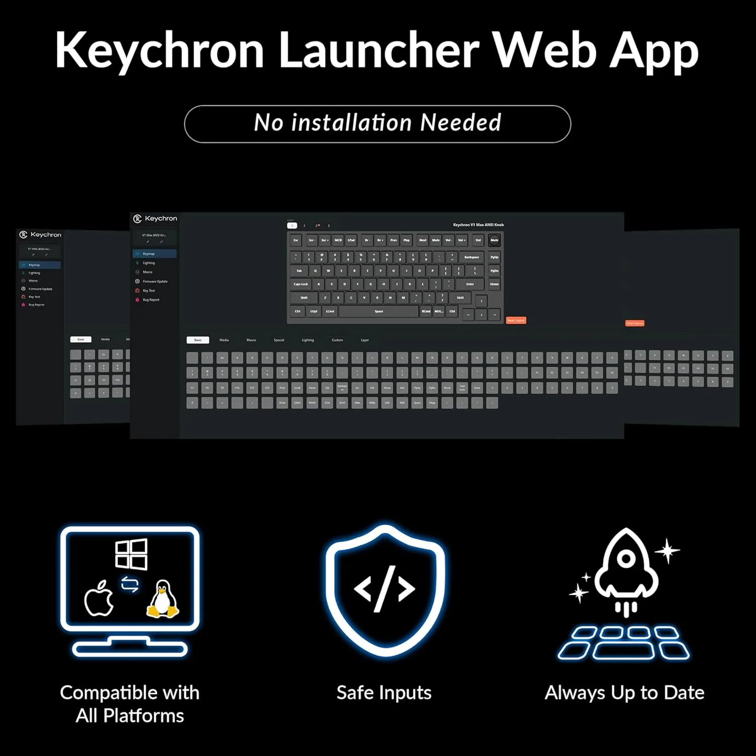 Keychron V1 Max 75% Wireless Mechanical Keyboard, 2.4Ghz/Bluetooth 5.1/Wired QMK Programmable RGB Backlit, Hot-Swappable with Silent Red Switch Compatible with Mac Windows Linux