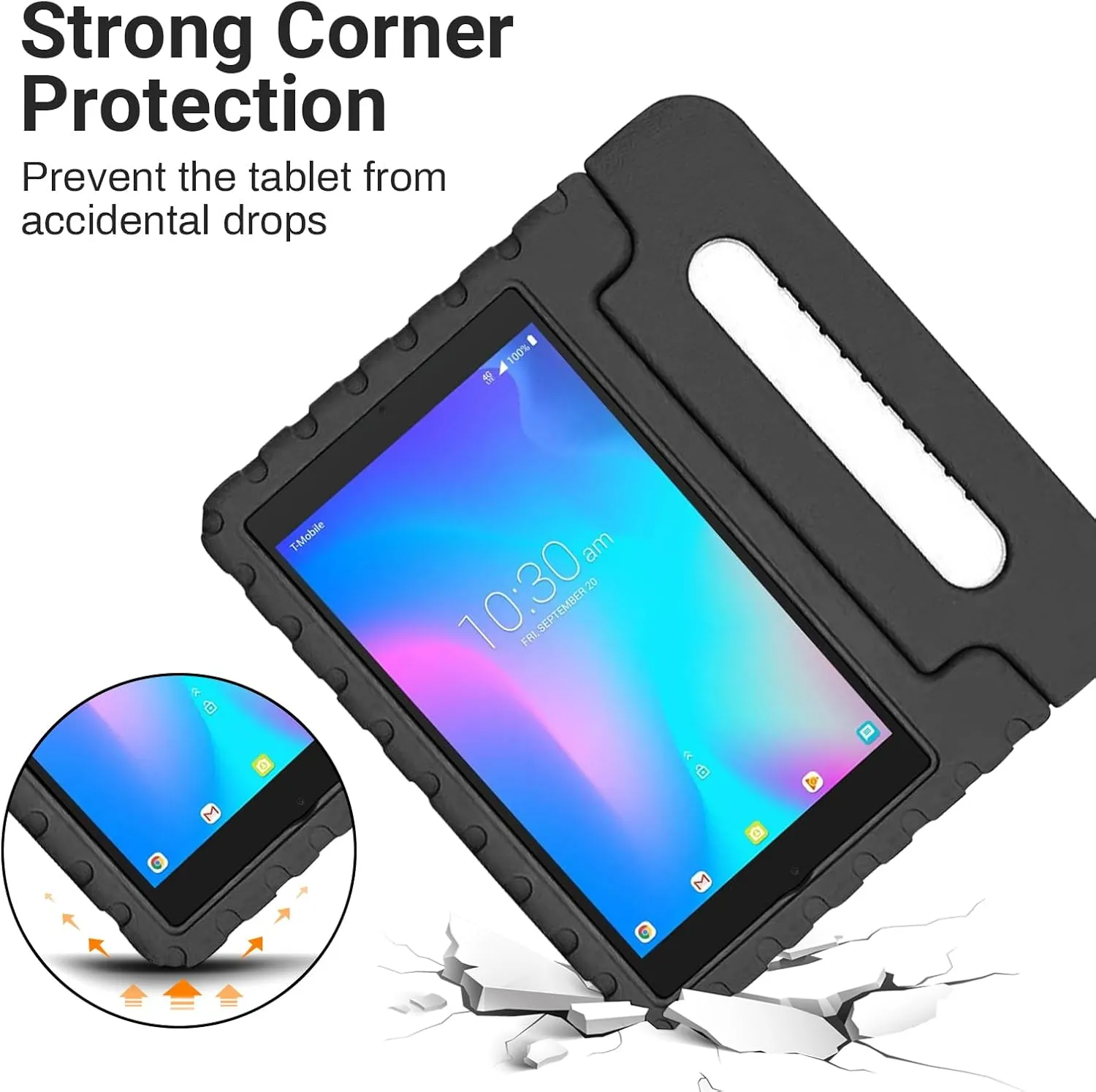 Kids Case for Alcatel Joy Tab 8 2019/T-Mobile 3T 8 Tablet 2018/A30 Tablet 8 2017,Lightweight Handle Stand Case for Joy Tab 8 2019 9029W/ 3T 8 2018 9027W/ A30 8 inch 2017 9024W