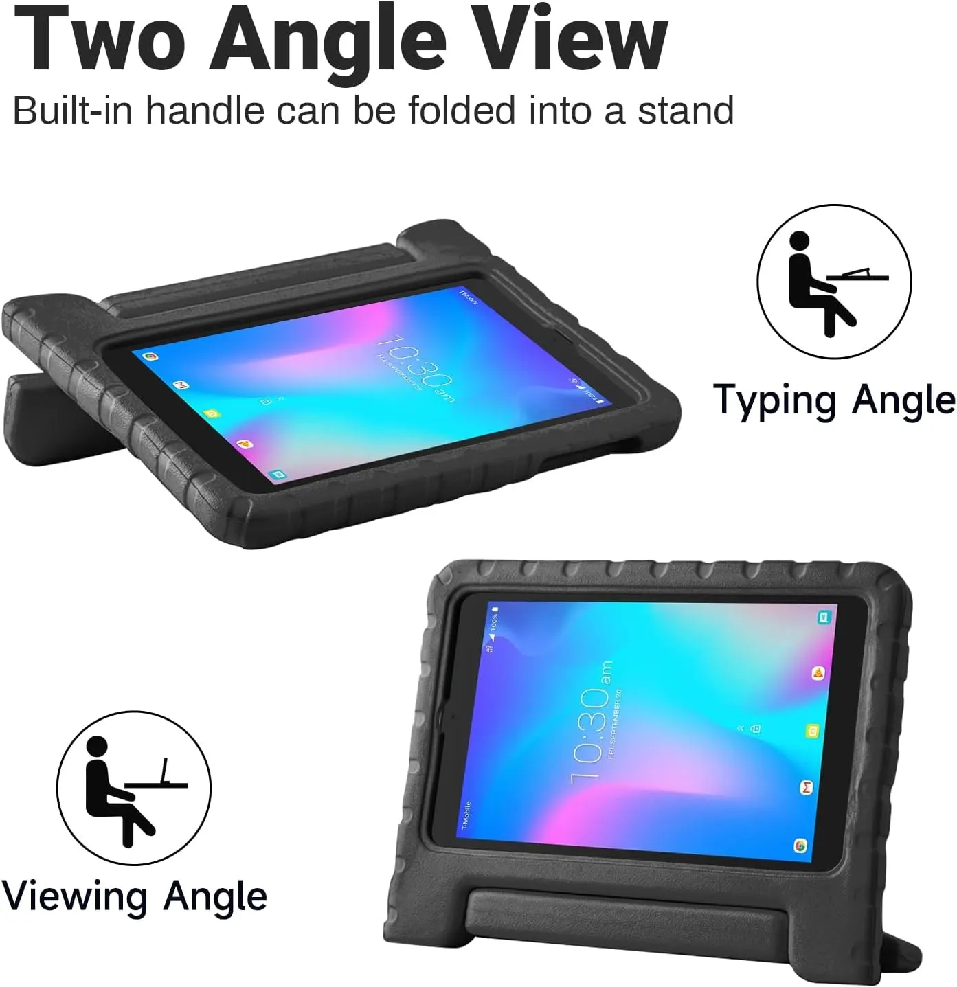 Kids Case for Alcatel Joy Tab 8 2019/T-Mobile 3T 8 Tablet 2018/A30 Tablet 8 2017,Lightweight Handle Stand Case for Joy Tab 8 2019 9029W/ 3T 8 2018 9027W/ A30 8 inch 2017 9024W