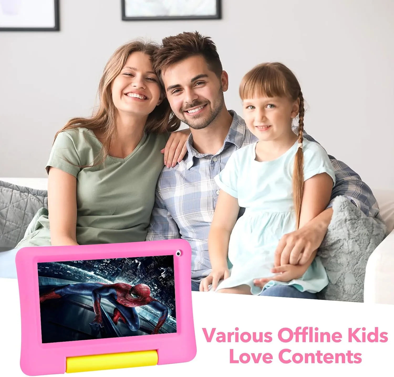 Kids Tablet 7IN Children Tablets for Kids 3-7 Android Tablet for Toddler Boys Girls, Educational Toddler Tablets with WIFI Touch Screen, Dual Camera, Kids Learning APP for Child Ages 3 to12 (Pink)