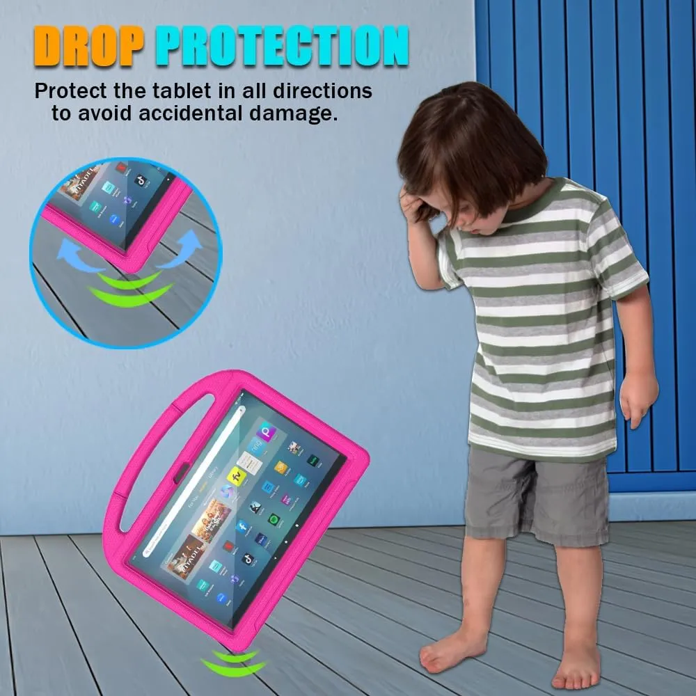 Kids Tablet Case for 11inch Tablets(Only 13th Gen, 2023 Released Model),Unsuitable for iPad Onn 11inch Tablets, Lightweight Shockproof Case with Screen Protector Handle Stand -Pink