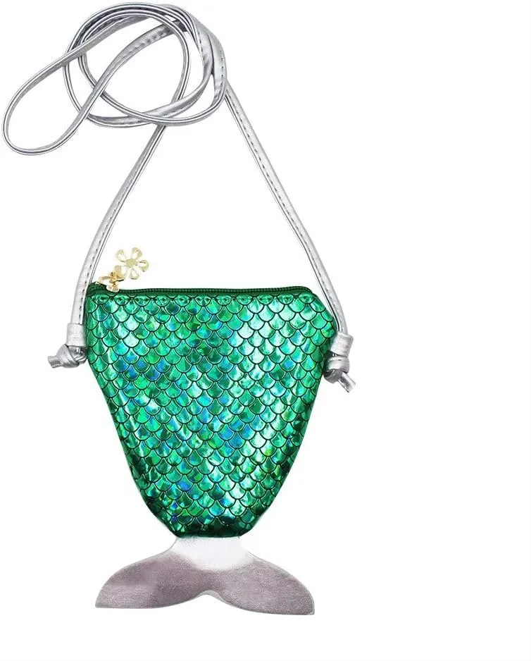 Kids Toddlers Glitter Mermaid Crossbody Purse Holographic Shoulder Bag Satchel for Boys Girls
