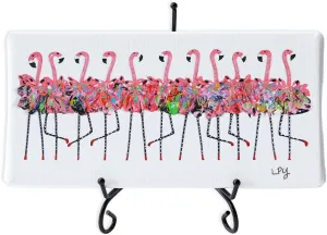 Kim Rody Creations Flamingo Chorus Line Giclee Print on Canvas - 4x8