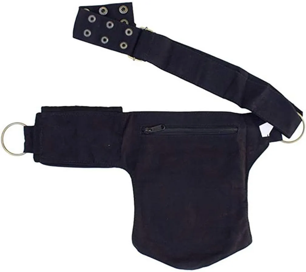 KPYWZER Waist Bag for Women Fanny Pack Renaissance Faire Festival Lace Chest Pack Hip Bum Bag with Adjustable Belt Travel Outdoors Black