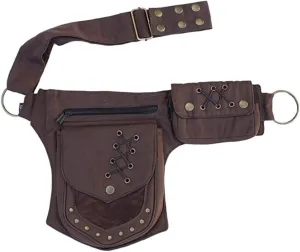 KPYWZER Waist Bag for Women Fanny Pack Renaissance Faire Festival Lace Chest Pack Hip Bum Bag with Adjustable Belt Travel Outdoors Brown