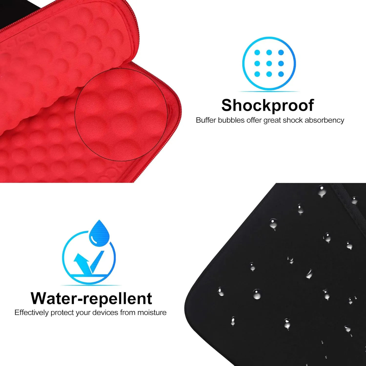 Lacdo Tablet Sleeve Case for 11 inch iPad A16 / 11 inch iPad Air M3 M2 / 11 inchs iPad Pro M4 / 10.9" iPad / 10.2" iPad / 10.9" ipad Air / 11 Inch Samsung Galaxy Tab A9  Bag, Fit Magic Keyboard, Red