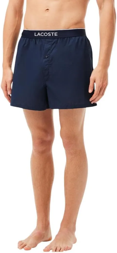 Lacoste Men's 100% Cotton Mini Croc Print Boxers, 3-Pack