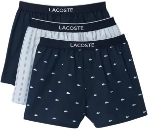 Lacoste Men's 100% Cotton Mini Croc Print Boxers, 3-Pack