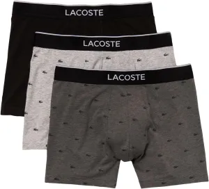 Lacoste Men's Cotton Stretch Mini Croc Print Boxer Briefs, 3-Pack