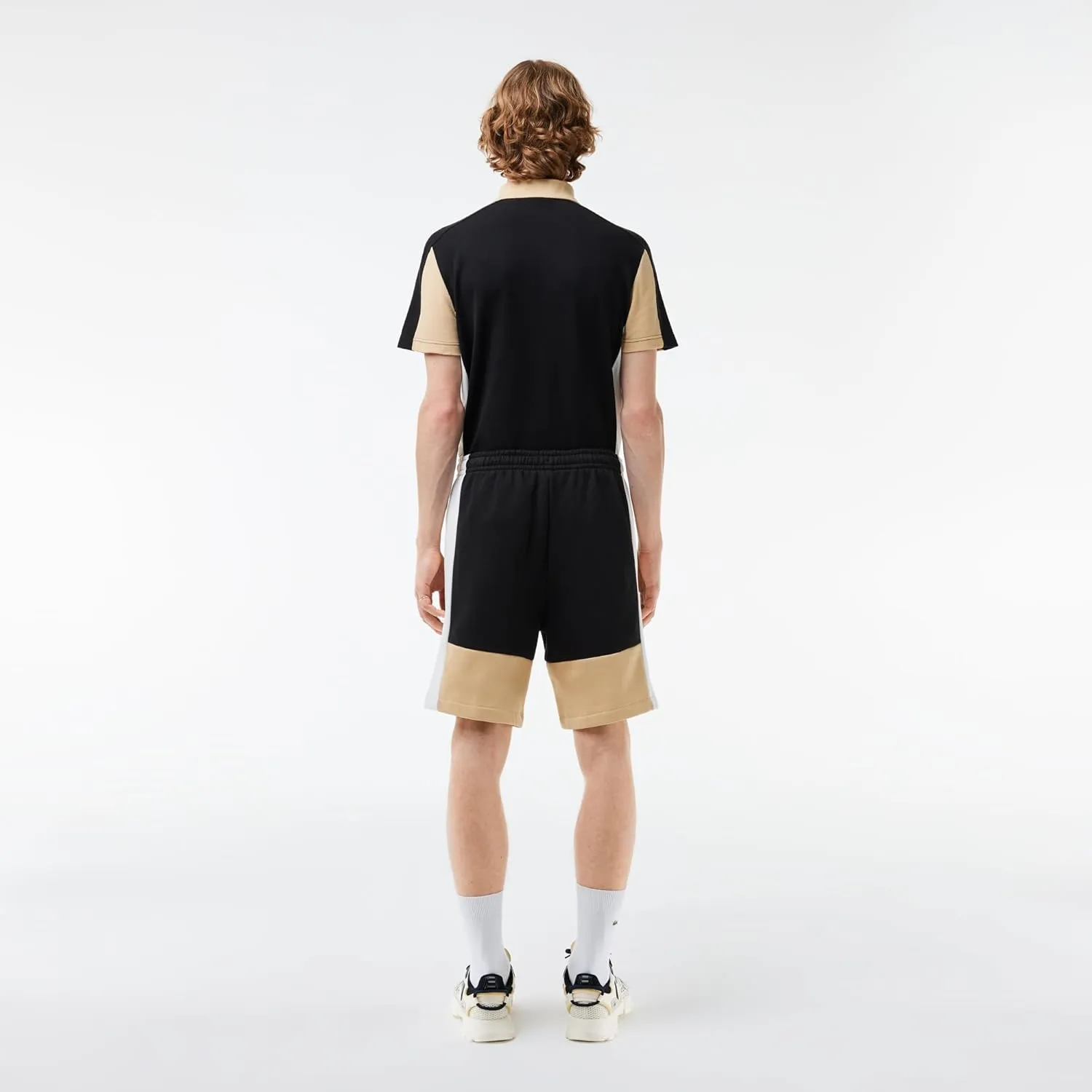 Lacoste Men's Regular Fit Brushed Fleece Colorblock Shorts