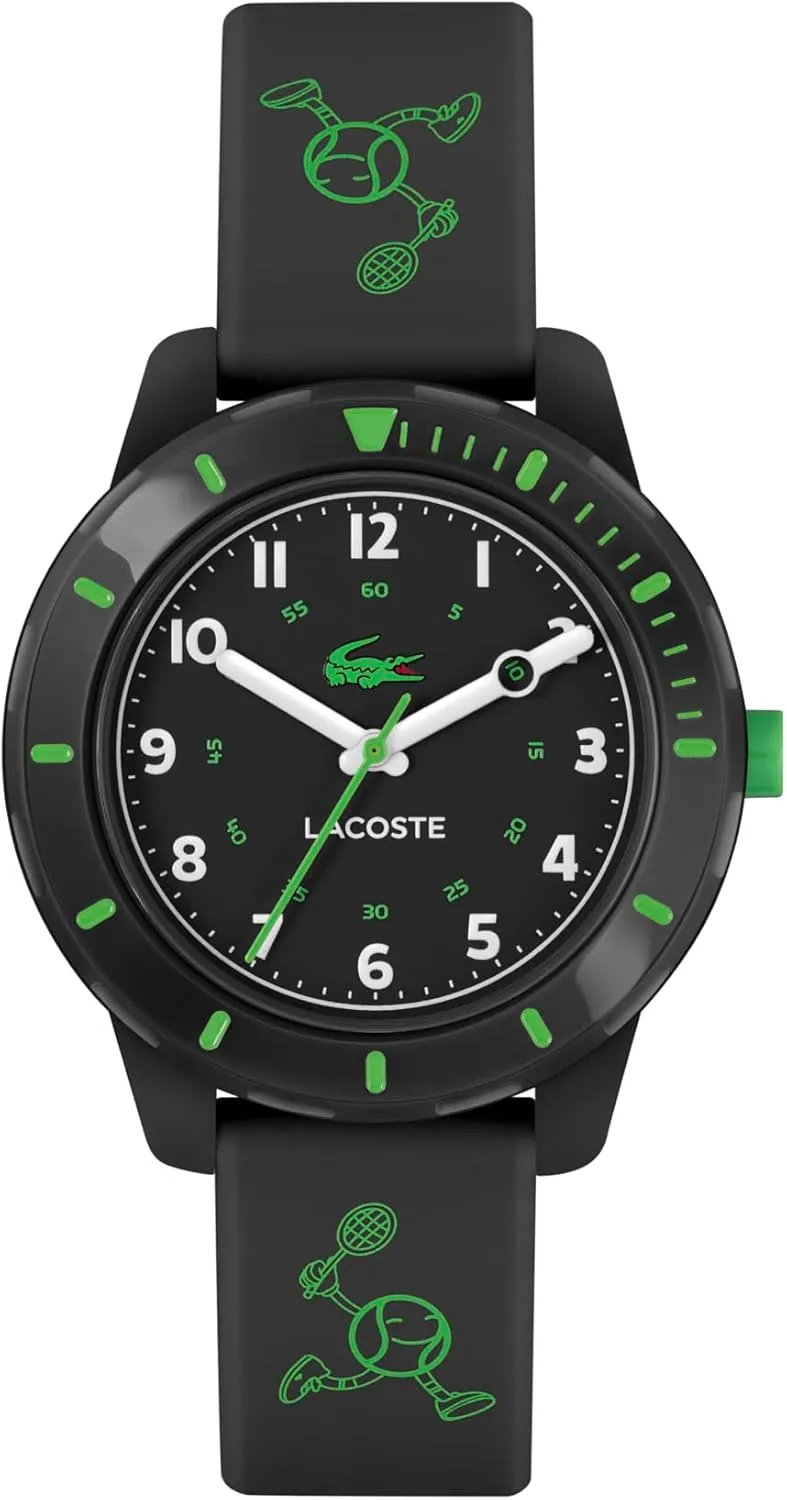 Lacoste Mini Tennis Kids 3H Quartz Watch, Silicone Strap, Water Resistant Up to 5ATM/50 Meters - Easy to Read, Playful Wear - 34.5mm