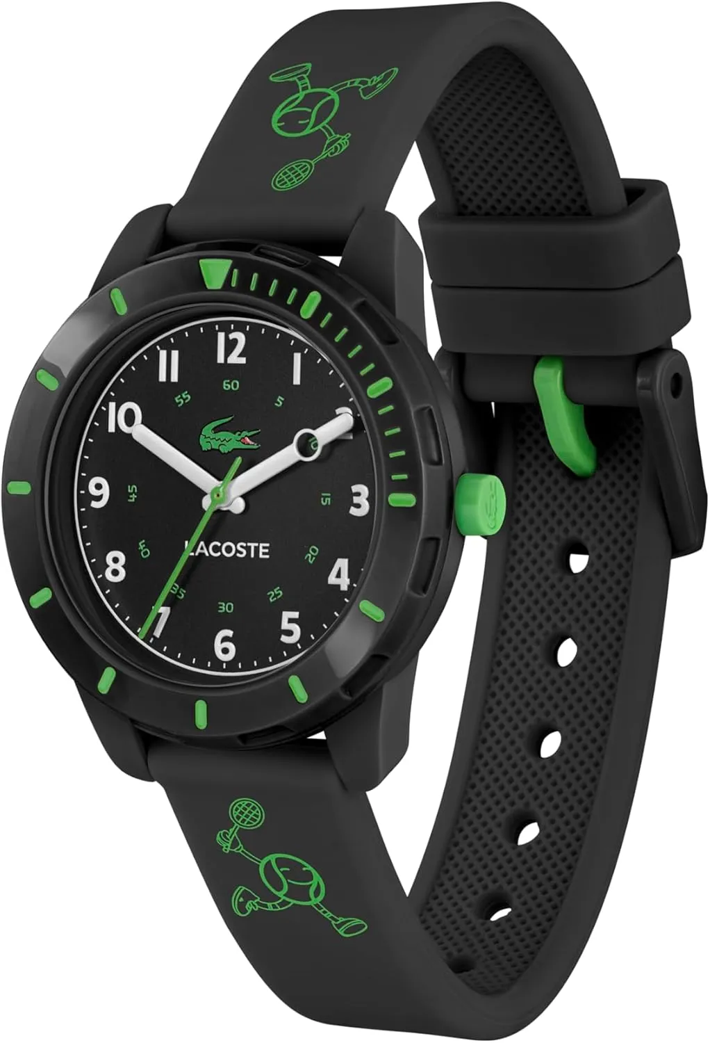 Lacoste Mini Tennis Kids 3H Quartz Watch, Silicone Strap, Water Resistant Up to 5ATM/50 Meters - Easy to Read, Playful Wear - 34.5mm