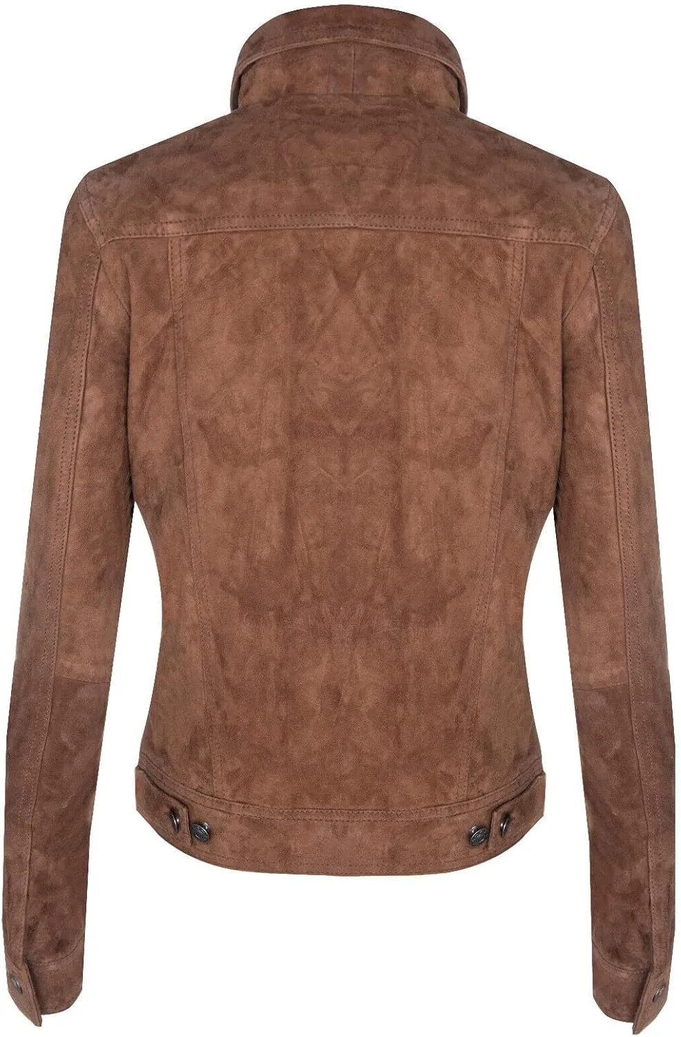 Ladies Suede Trucker Classic Western Leather Denim Jeans Jacket