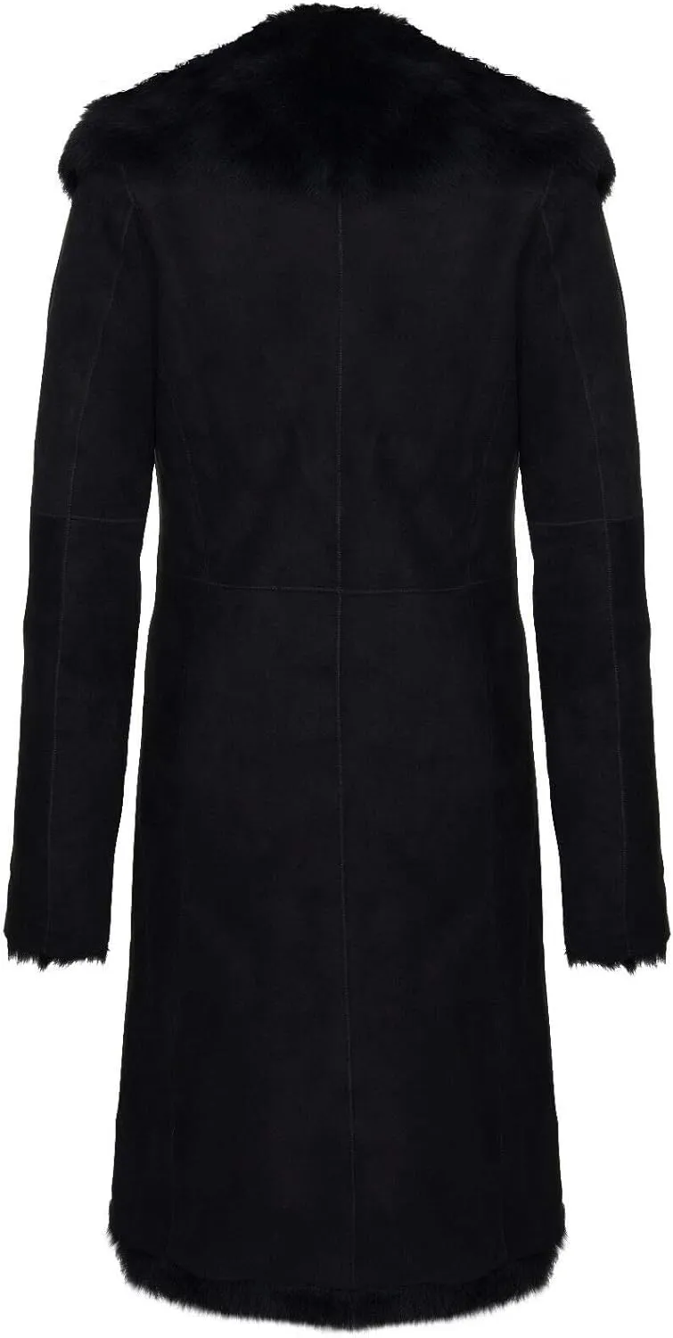Ladies Women's Real Toscana Sheepskin Leather Suede Jacket Trench Coat