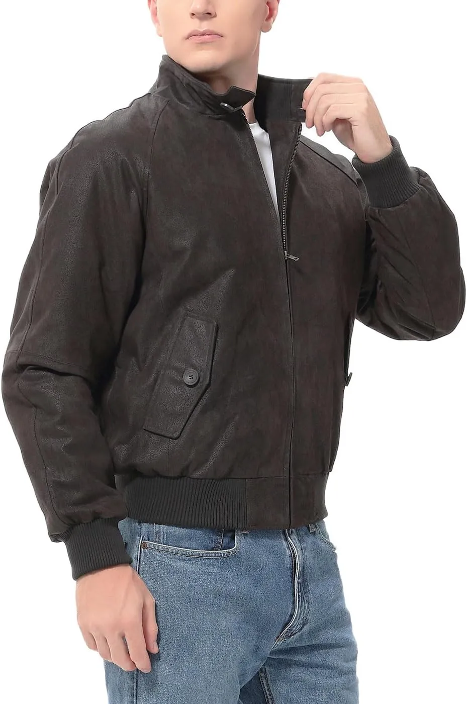 Landing Leathers Men WWII Leather Bomber Jacket (Also available in Big and Tall)