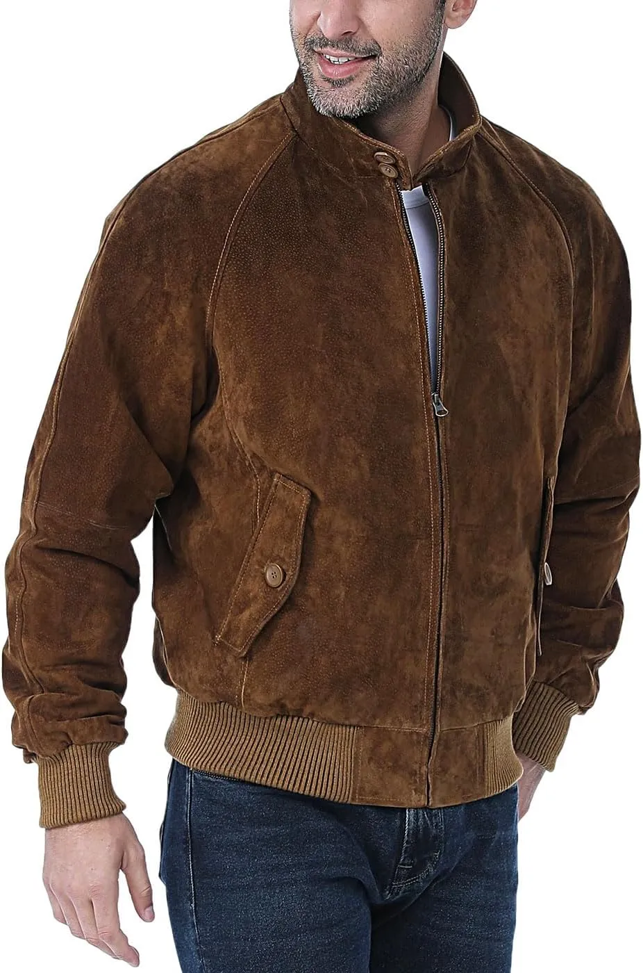 Landing Leathers Men WWII Leather Bomber Jacket (Also available in Big and Tall)