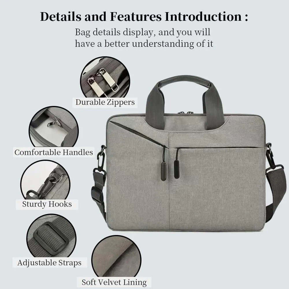 Laptop Briefcase Bag, Business Messenger Shoulder Bag Handbag for Computer PC or Tablet (17.06 18.37 19.69 INCH)