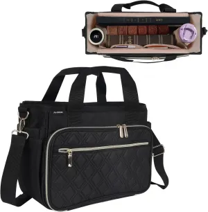 Large Bible Bag for Women, Multifunctional Bible Cover Case for Girls, Black Bible cover with Shoulder Strap, Tote Bag Case for Bible Carrying