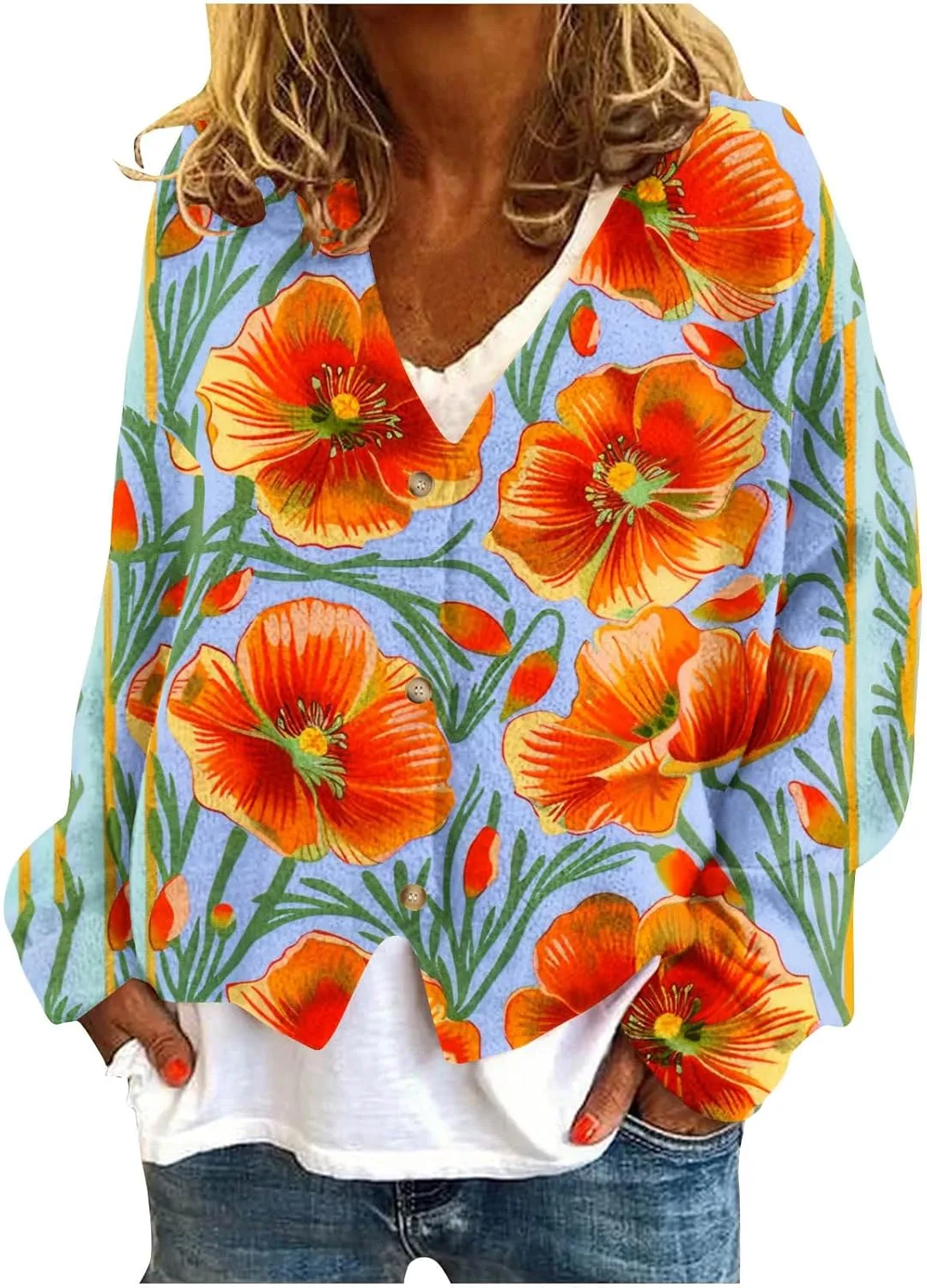 Lastesso Cardigan Sweaters for Women Cute Crochet Flower Sweaters Long Sleeve Knit Fall Fashion Outfits Comfy Cardigans