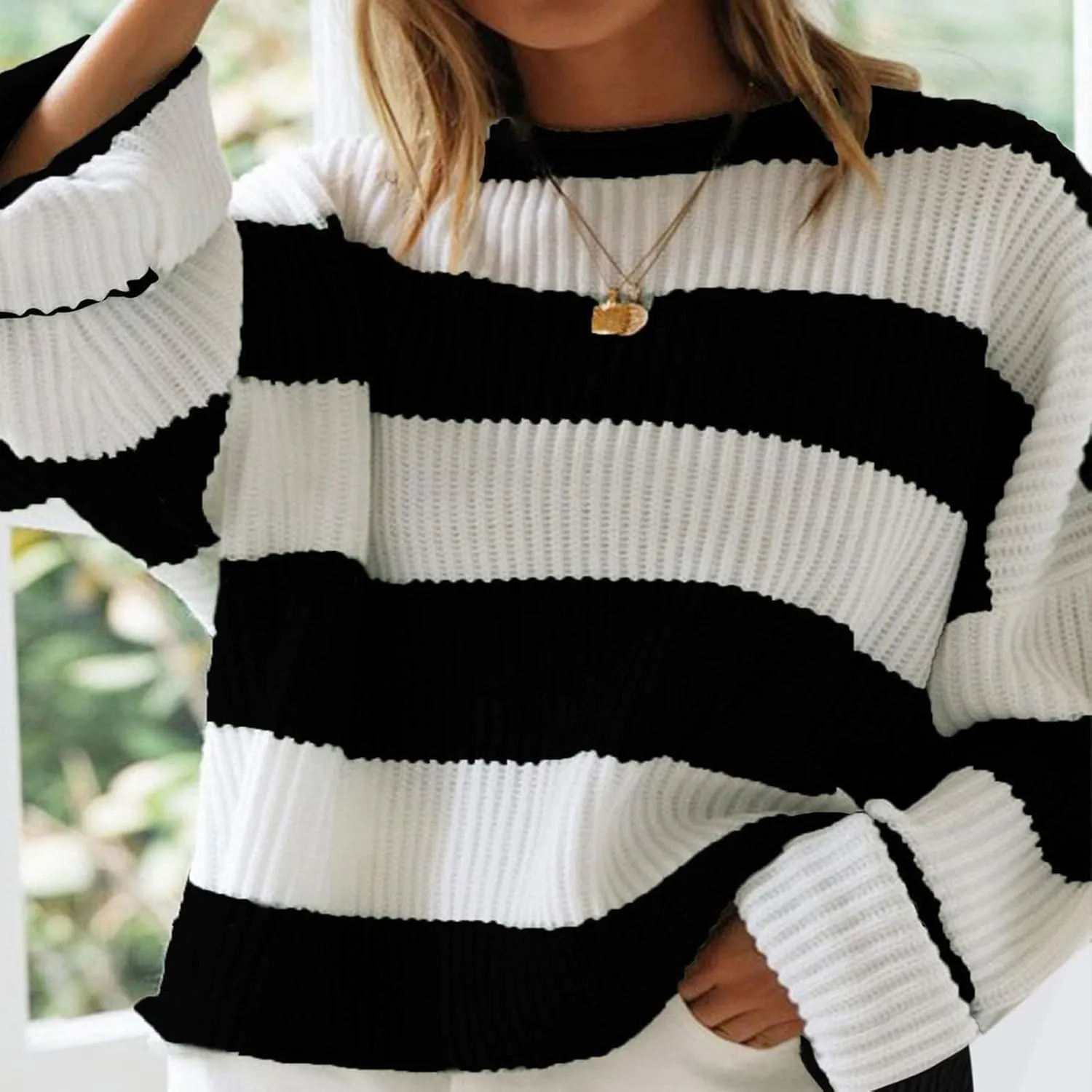 Lastesso Fall Sweaters for Women 2024 Lightweight Cable Knit Preppy Tops Long Sleeve Color Block Sweater Basics Knit Tops