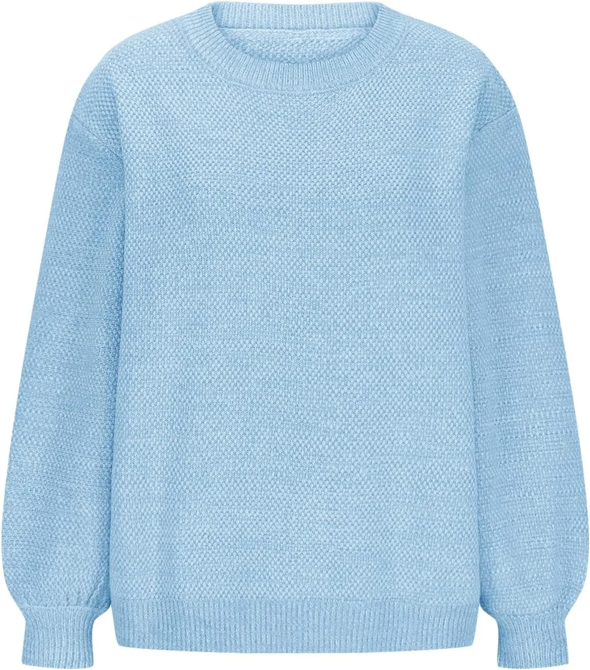 Lastesso Fall Sweaters for Women 2024 Soft Knitted Preppy Sweater Long Sleeve Crew Neck Fashion Outfit Crochet Clothes