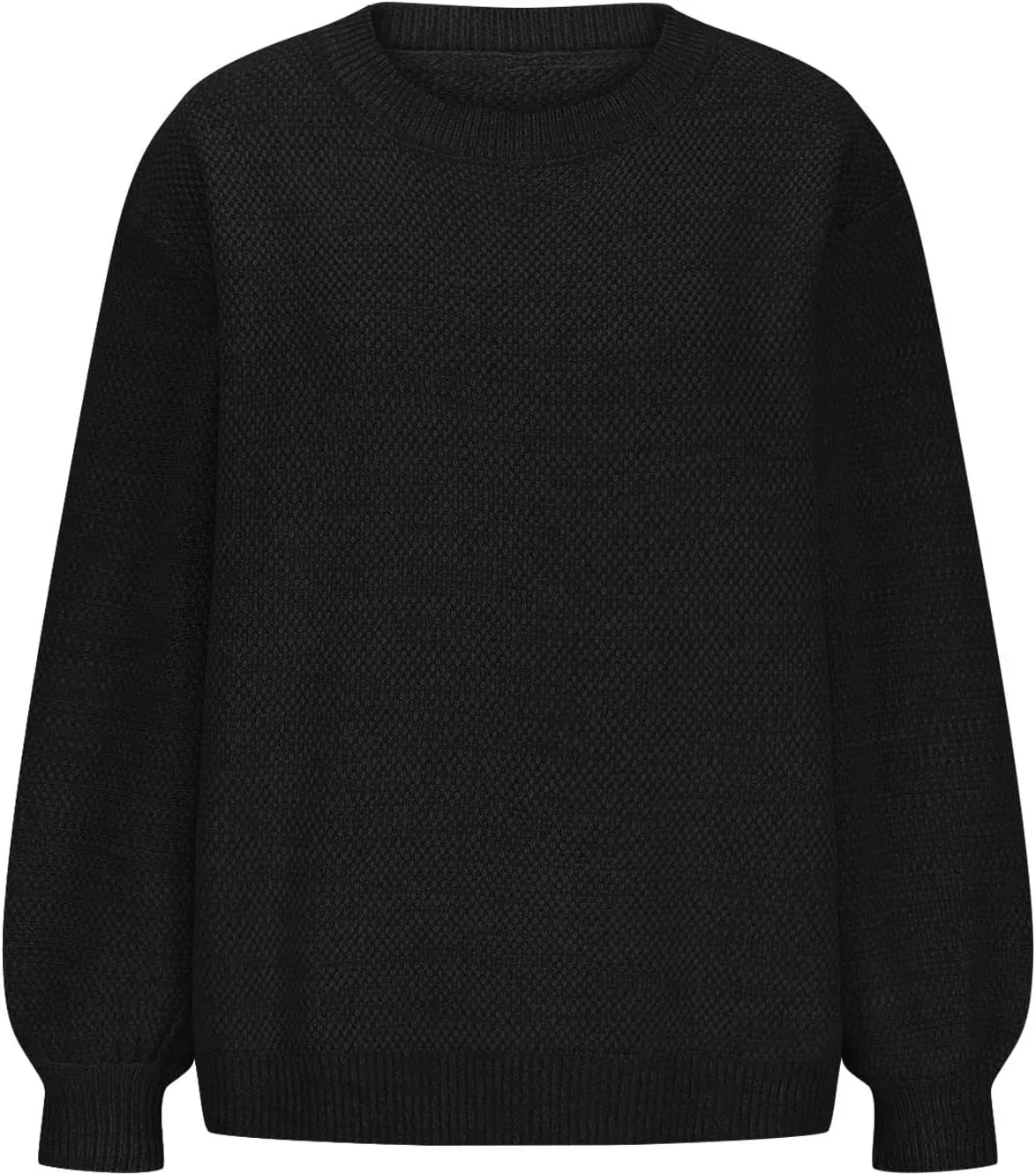 Lastesso Fall Sweaters for Women 2024 Soft Knitted Preppy Sweater Long Sleeve Crew Neck Fashion Outfit Crochet Clothes