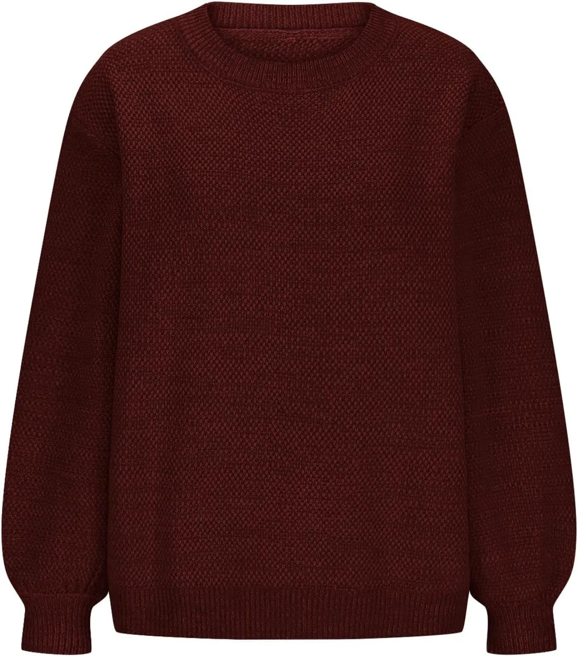 Lastesso Fall Sweaters for Women 2024 Soft Knitted Preppy Sweater Long Sleeve Crew Neck Fashion Outfit Crochet Clothes